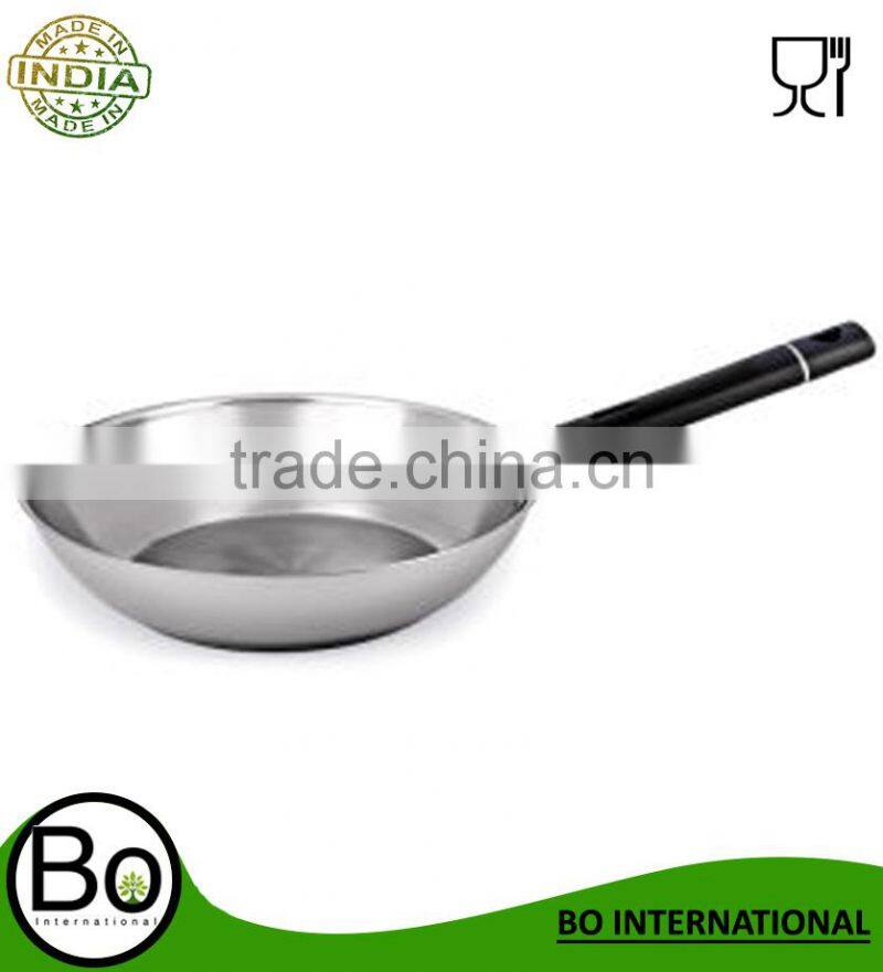Stainless Steel Sandwich Bottom Triply Fry Pan 22, 24, 26 cm