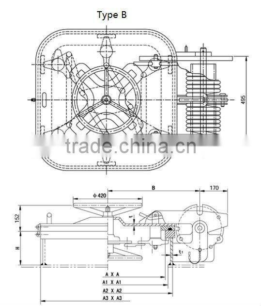 Square Steel Watertight Hatch Cover