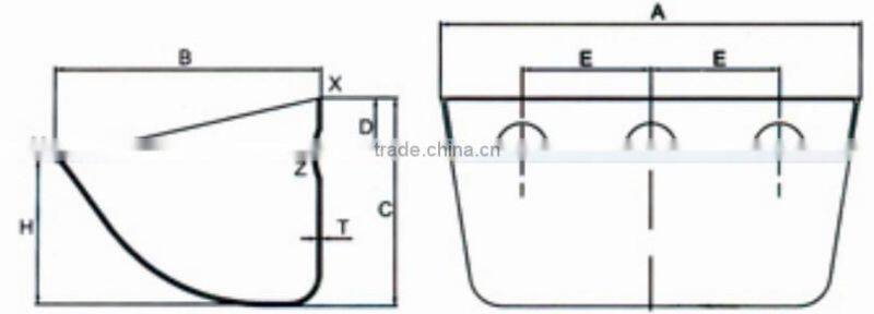stainless steel elevator bucket