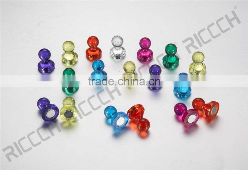 48 Acrylic Assorted Color Magnetic Push Pins-Perfect Magnet Set for Maps Magnets, Calendar Magnets, Whiteboard Magnets