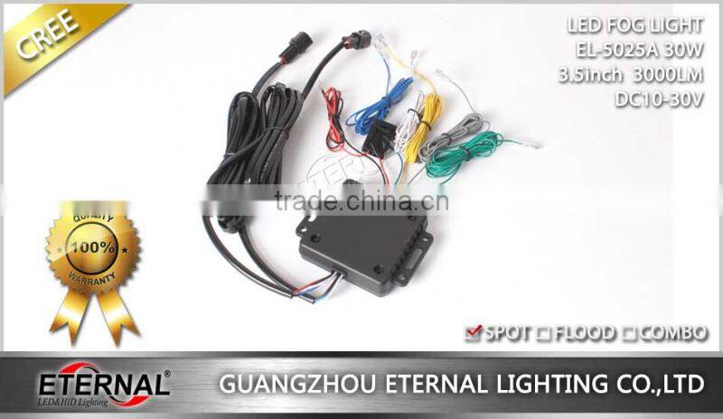 3.5in 30W Jeep Wrangler rubicon universal led fog light 4x4 offroad truck trailer vehicles work led driving lamp