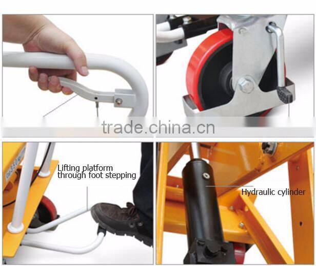 Economical foot pedal scissor lift table