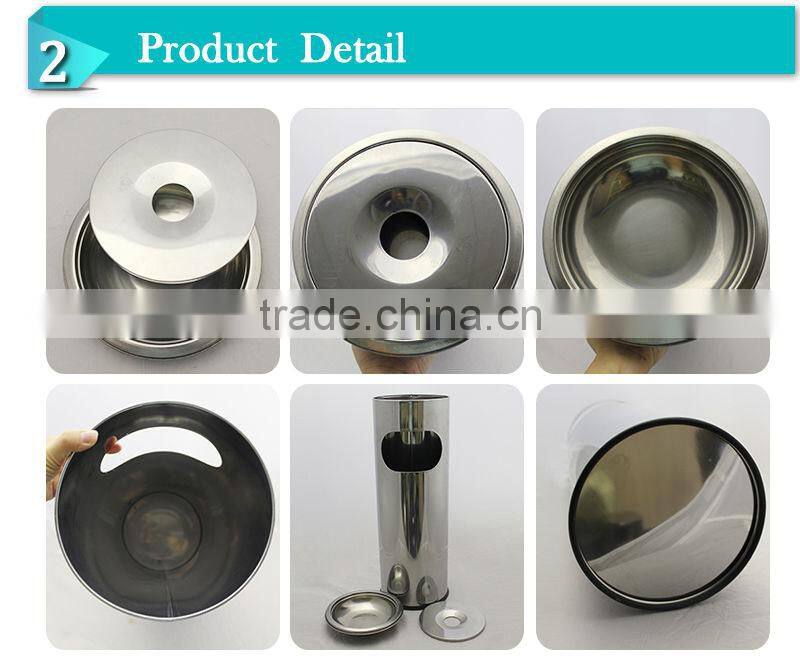 Beautiful hot sale stainless steel outdoors large trash can (DSUH)