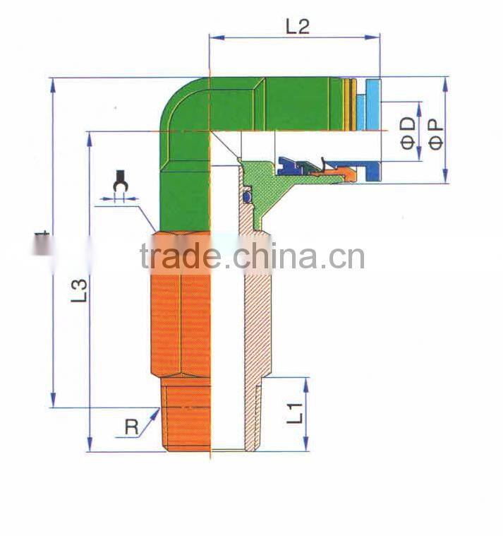 JULY manufactory made push-in type black plastic gas pipe fittings