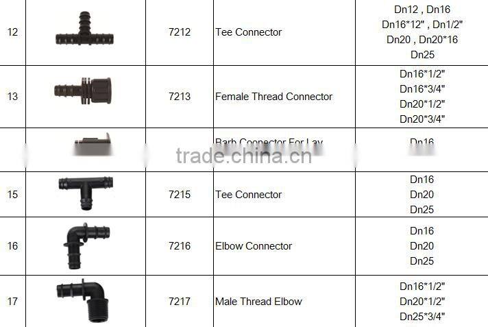 Irrigation PE Pipe Fitting 90 Degree Elbow Connector