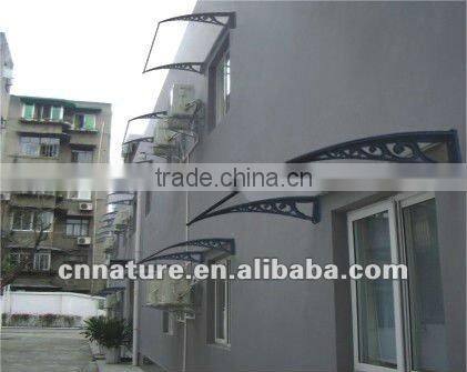 Lake blue 10mm Construction material UV Protected polycarbonate door canopy