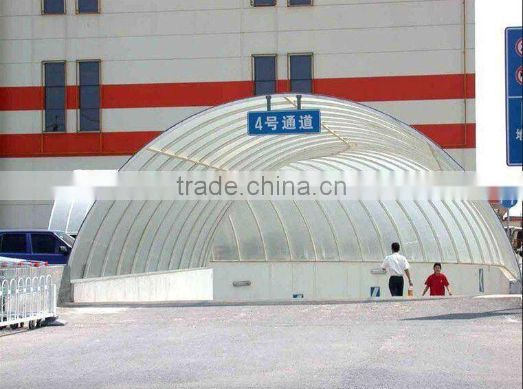 Lake-blue Three-Wall Polycarbonate hollow Sheet with highlight transmission