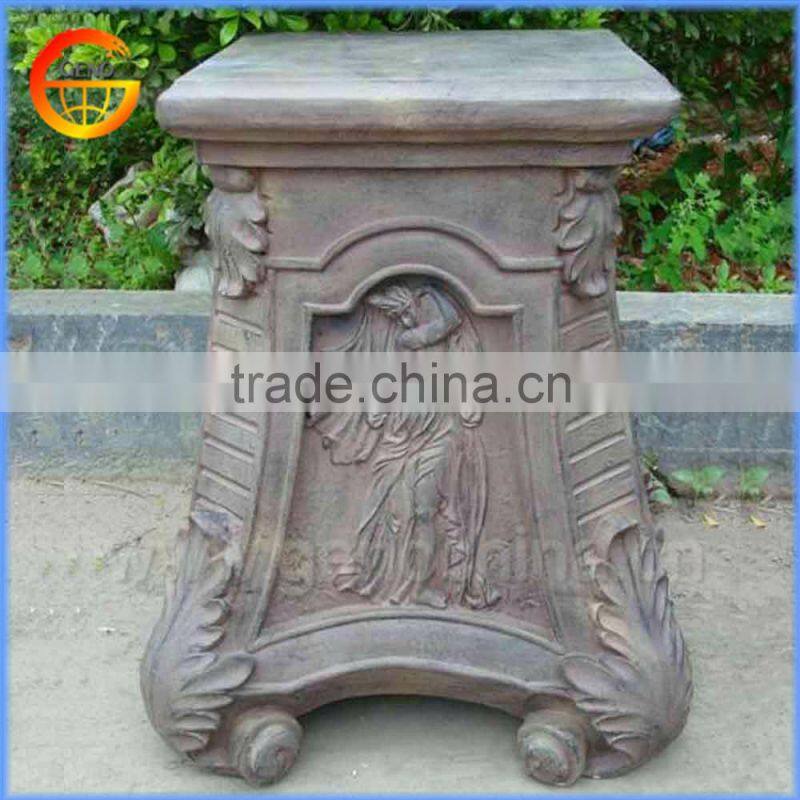 Home and garden fiberstone column plant stand