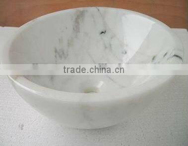 Polished guangxi white round marble sinks
