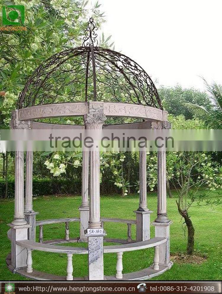 Best Design Natural White Marble Round Stone Gazebo