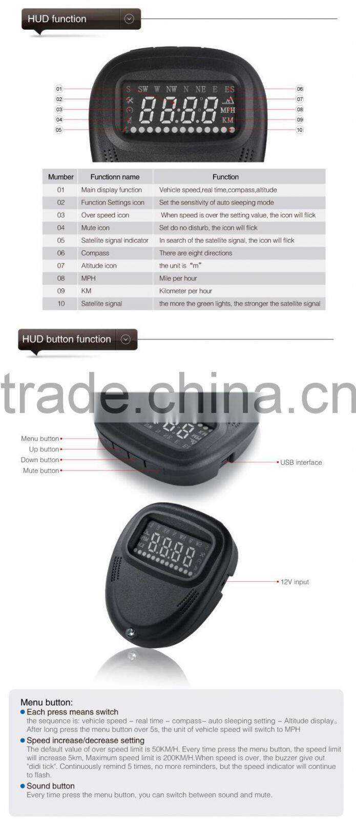 gps car hud A1 HEAD UP DISPLAY gps car hud A1 HEAD UP DISPLAY