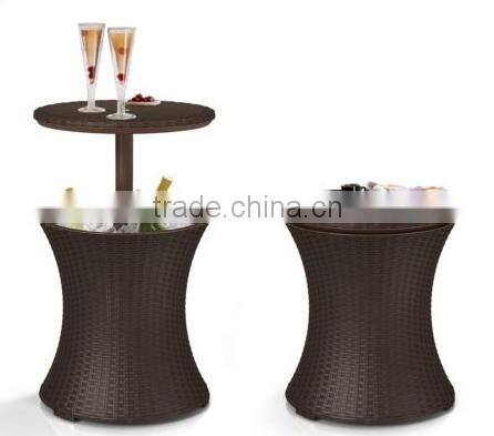 Rattan Cooler Table Outdoor Wicker Furniture Bar Pool Patio Deck Party Ice NEW