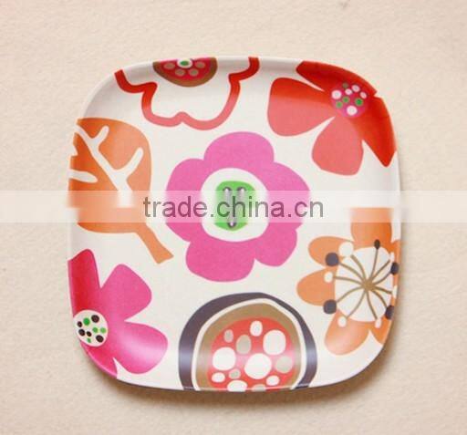 Fruit bamboo fiber eco friendly dinnerware plate dishes, safety food bamboo serving plate