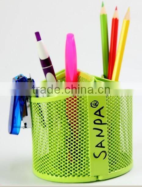 Metal Mesh Heart Style Pen Holder