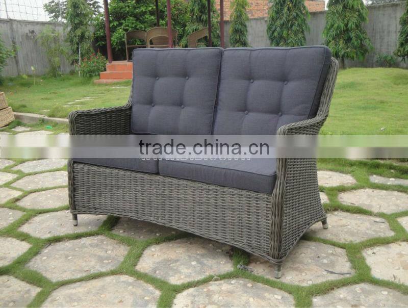 Outdoor Garden Plastic Flat Rattan Sofa Furniture