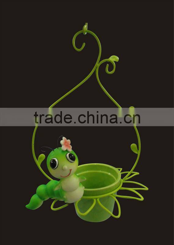 2014 new design cute cartoon boy reading with flower planter ceramic pot garden decoration