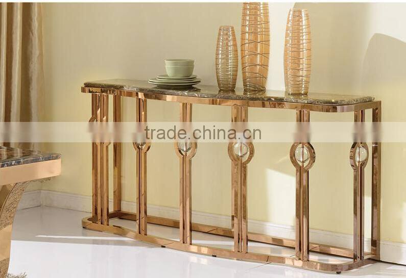 Luxury living room stainless stee Entrance table in golden color N6131
