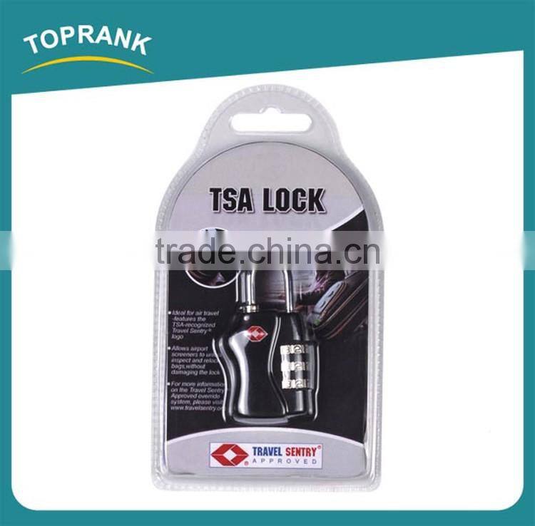 Toprank Promotional Tsa Approved Combination Luggage Zipper Lock 3 Dial Combination TSA Lock For Luggage Bag