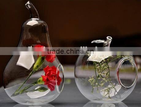 Apple and pear shaped glass vase / clean glass vase / glass vase