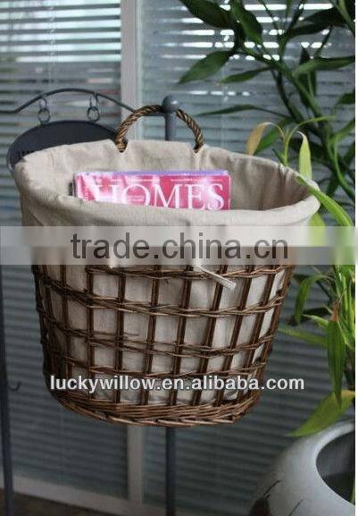 wicker bicycle basket with flower for bicycle (manufacture)