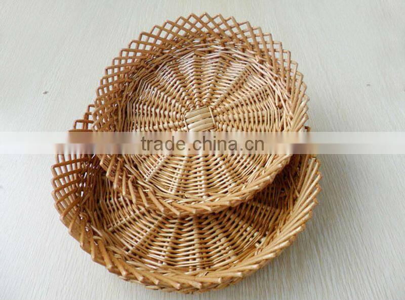the green round wicker basket house hold fruit &bread basket