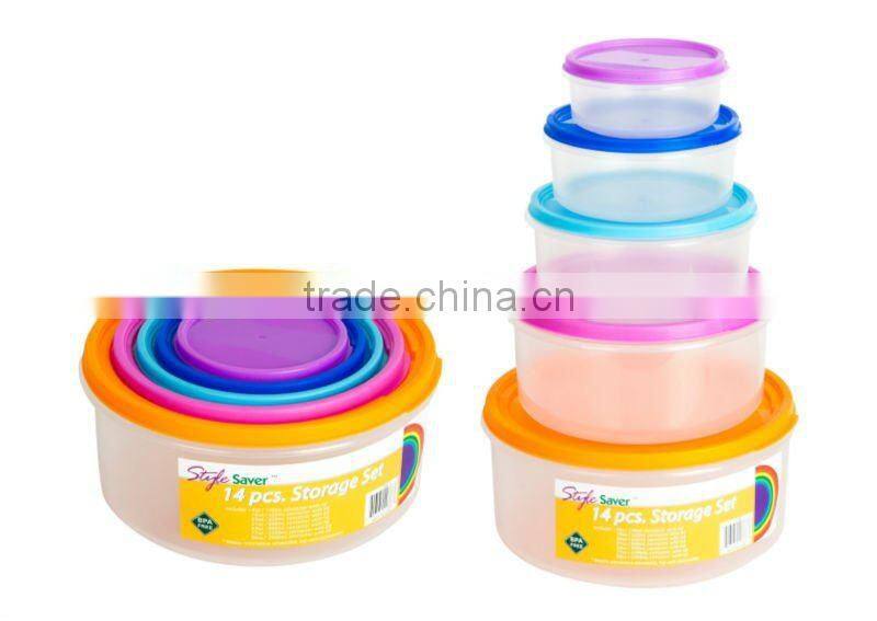 Rainbow Food Storage Set, 7pcs plastic food container, square storage box.