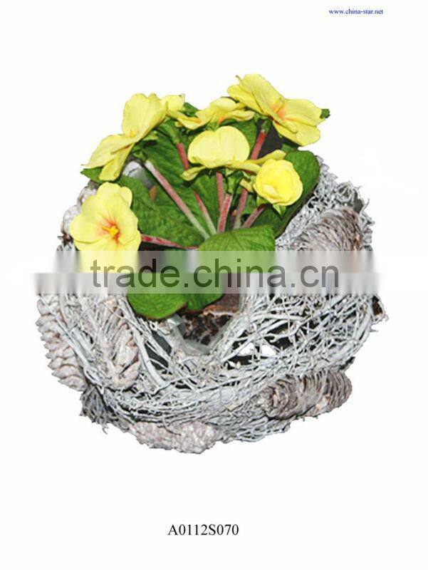 christmas flower pots in boot shape