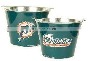black galvanized bucket with lid