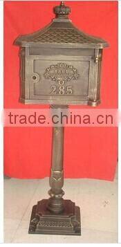 decorative cast iron post mailbox, iron antique mailbox