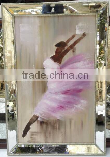 Framed Dancing girl portait paintings art on canvas texture abstract