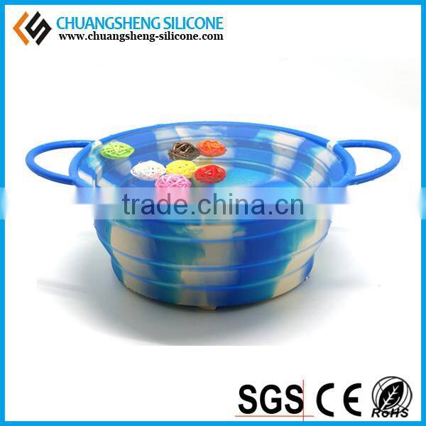 FOLDING Kitchen use basin, silicone bowl, colorful painting basin