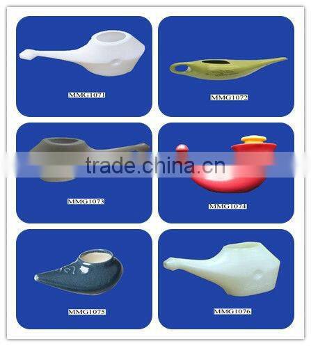 Popular sale high quality hand painted ceramic yuga neti pot for meditation
