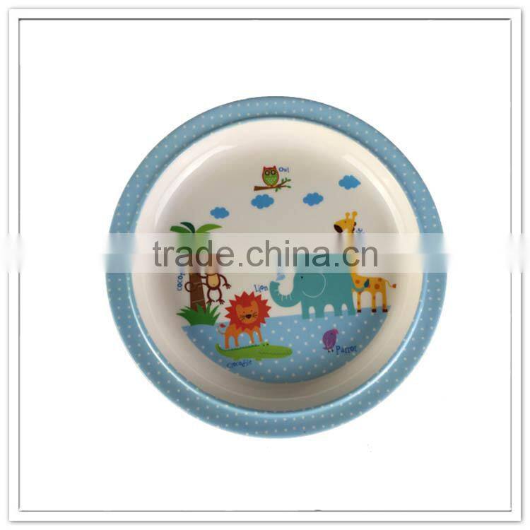 Zoo design interesting melamine dining platter with white dot, full printing 21.5cm baby plate