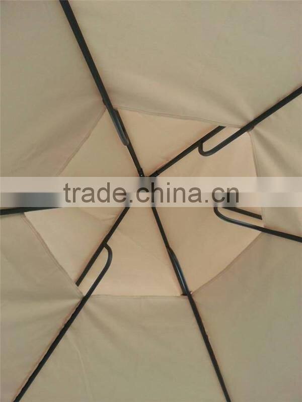 Outdoor canvas gazebo with metal roof