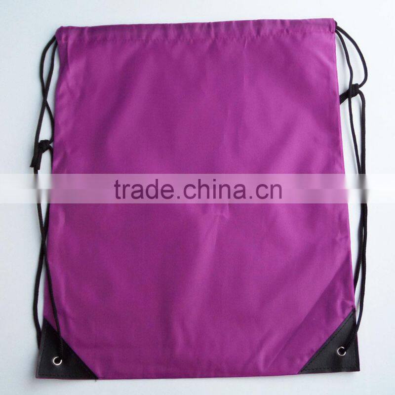 Cheap promotional pink color 190T woven draw string bag