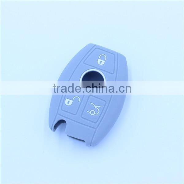 High Quality 3 buttons with hole Silicone Car Key Cover Case for Mercedes-benz remote keys in stock