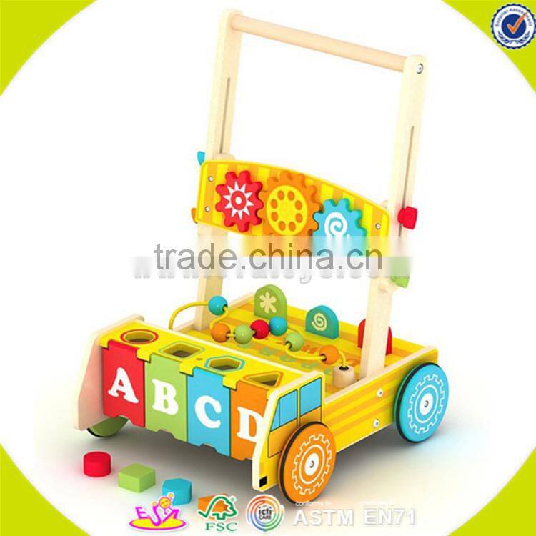wholesale useful wooden stroller walker educational kids wooden stroller walker toy best wooden stroller walker W16E031