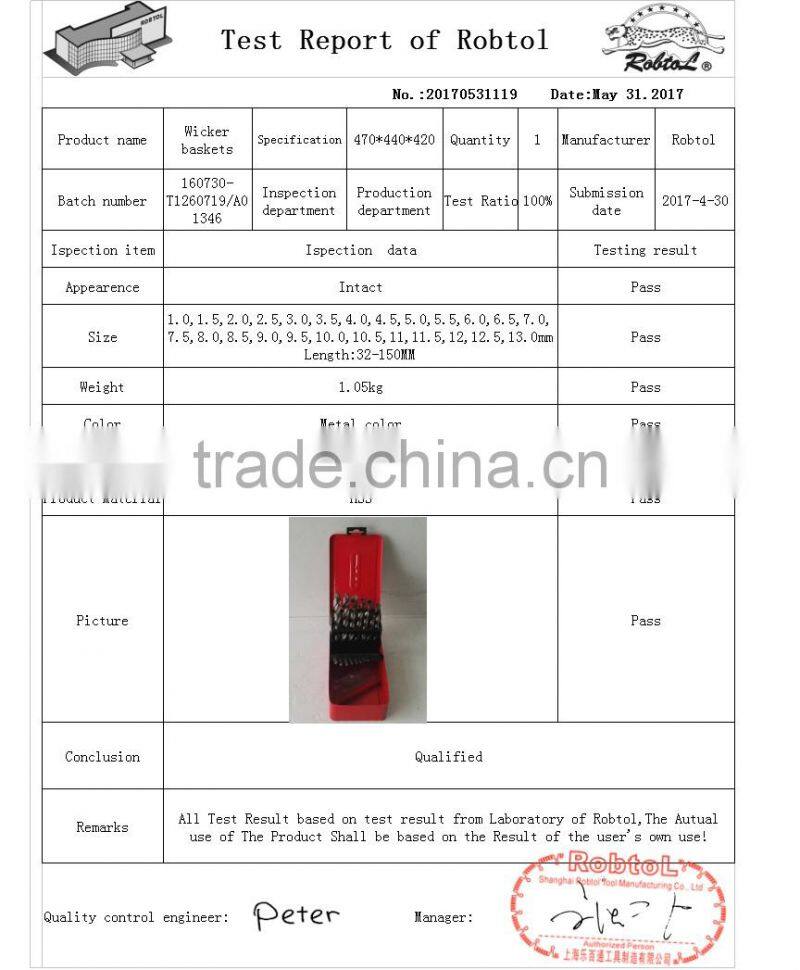 25pcs nano titanium coating straight shank Hss Twist Drill Bits set Cobalt Fully Ground Bright Finish drilling Metal Forged