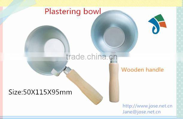wooden handle carbon steel cement putty bowl