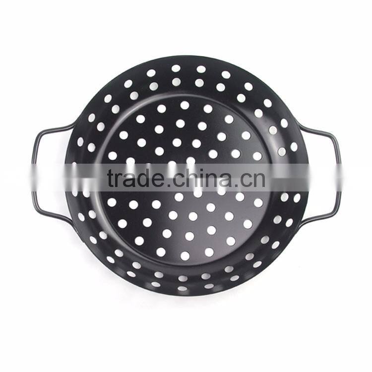 3pcs mini non-stick coated carbon steel custom design bbq accessory double handle grill