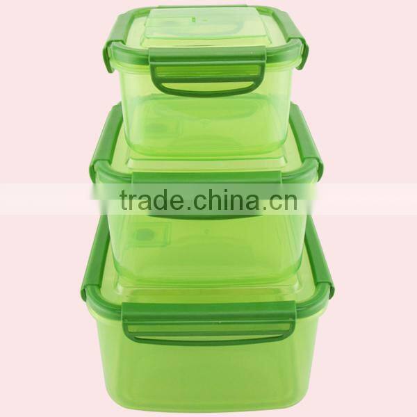 Silicone Edge Square Plastic Container With Lid
