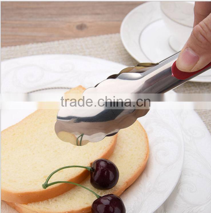 Kitchen food tong heat resistant stainless steel tongs for barbecue