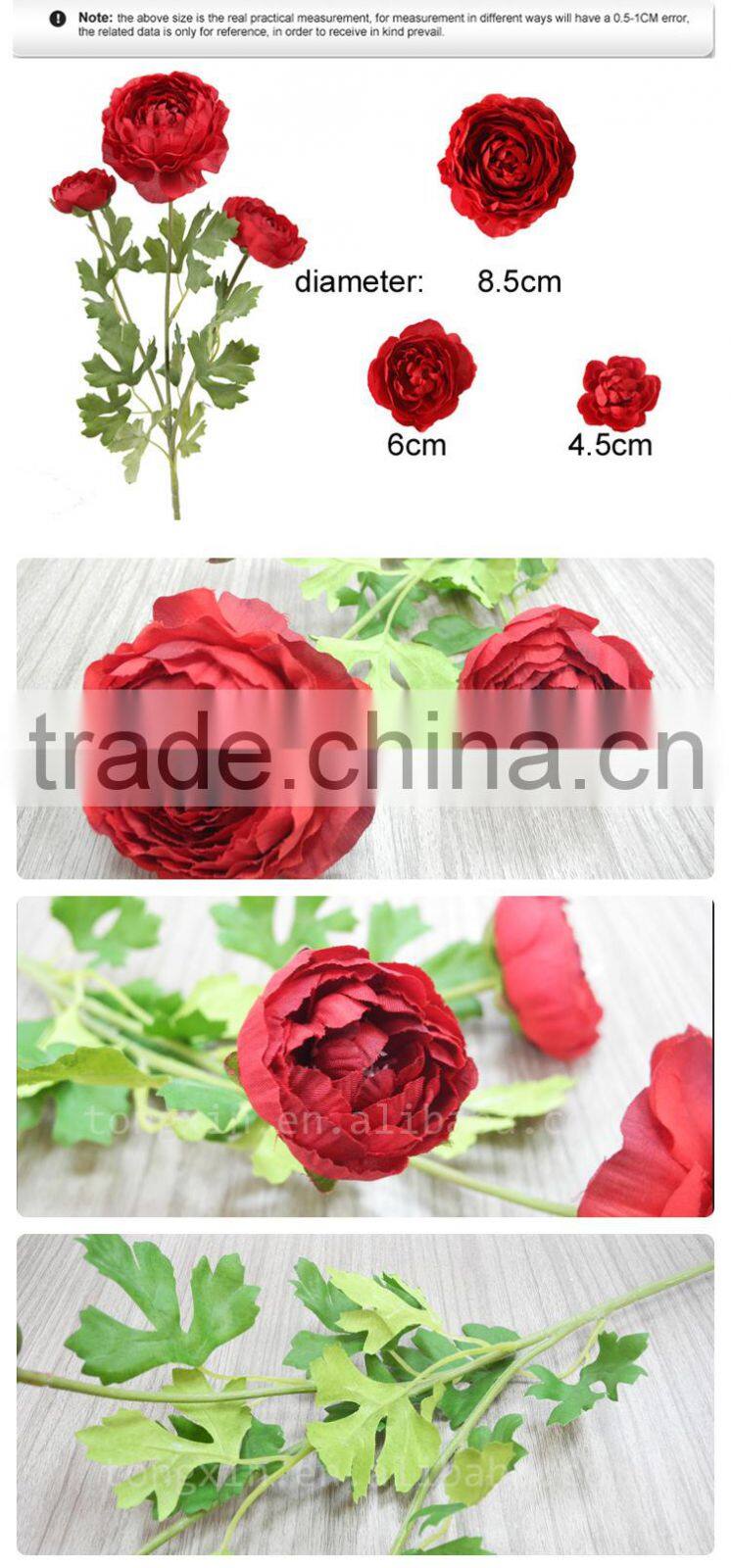 craft artificial fake floral blume single flower with plastic stem fabric flowers for headbands