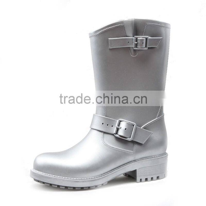 2017 rock style of pvc rain boots for women