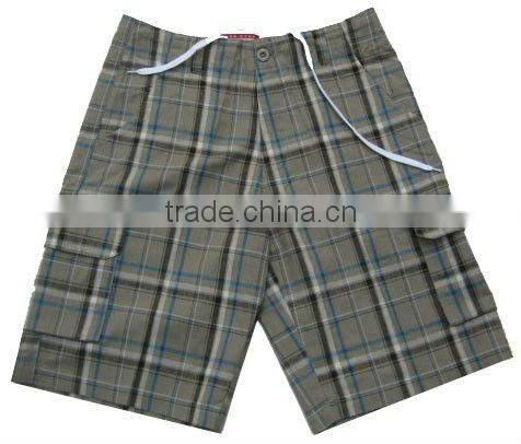 BU-1021men's Pure cotton Y/D check shorts
