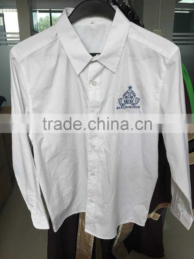 100% Cotton flight attendants whits shirts uniform shirts office classical long sleeve shirts
