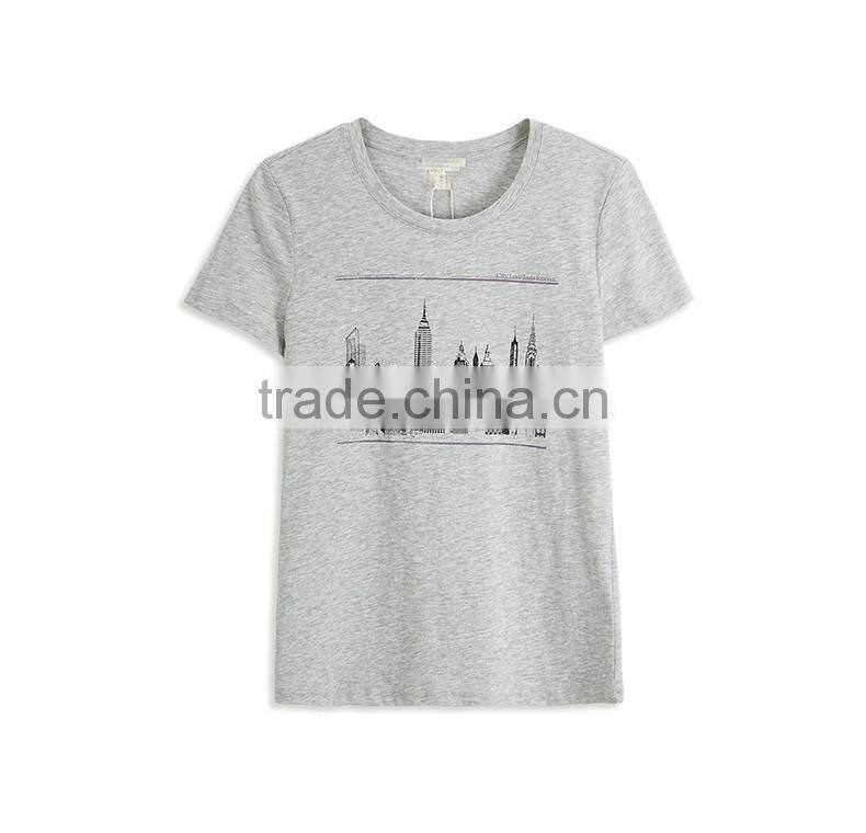 2017 new collection custom fashion t-shirt summer woman sports printing cotton t-shirt