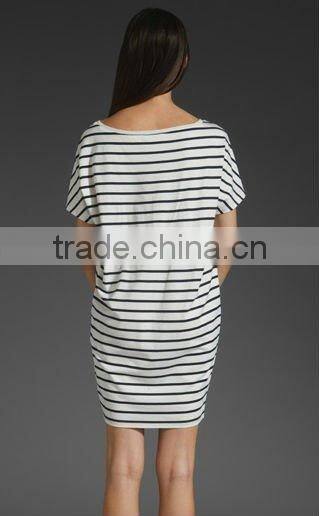 12DR043 2012 hot selling Summer Fashion ladies Vertical stripe dress