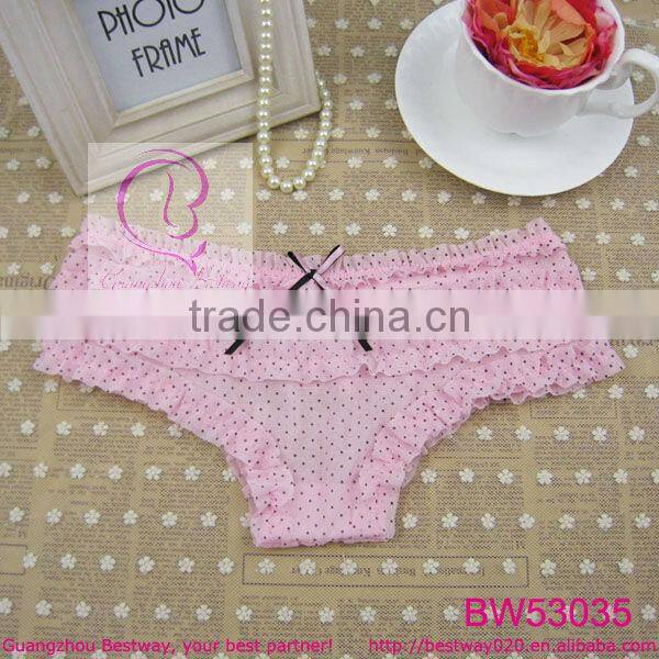 Wholes sale ladies fashion polk dot drape underwear