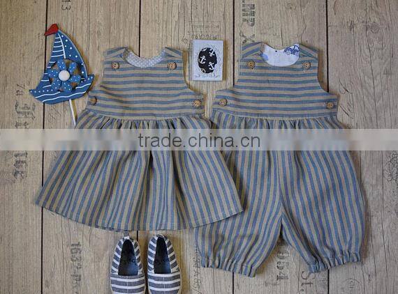 2017 Cheap stripe dress mathing jumpsuit 3 year old girl two piece party designer dress
